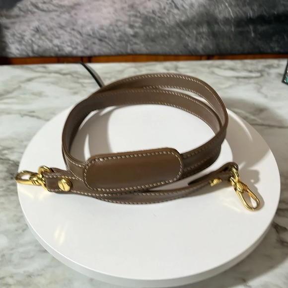 BORBONESE Handbag Global Pattern Beige Suede x Leather - Picture 16 of 17